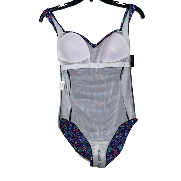 Swim Solutions Tummy-Control Shirred One-Piece Swimsuit, 12 blue - Picture 3 of 8